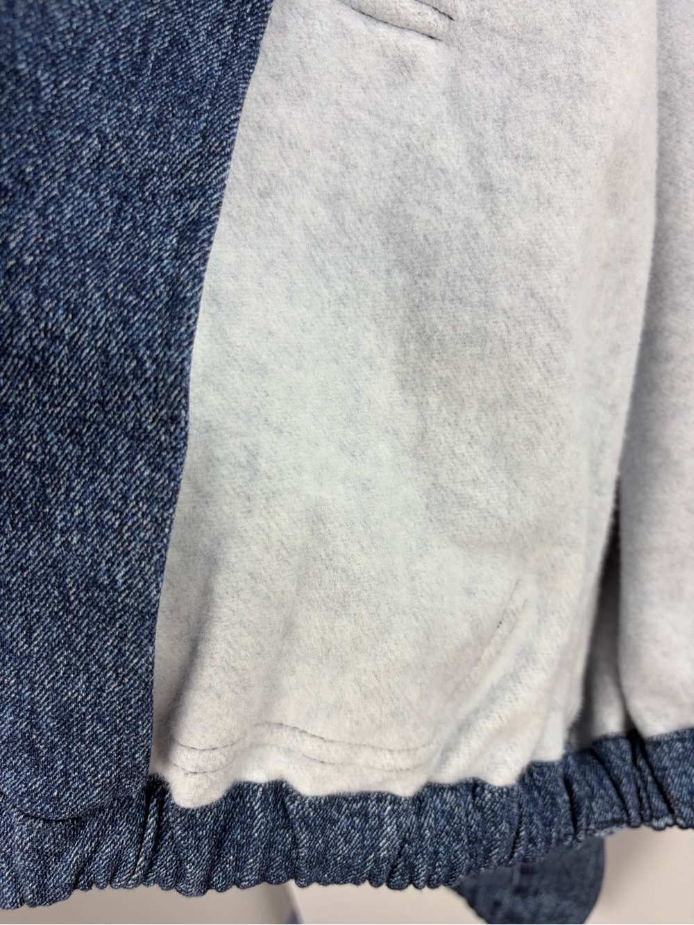 Rag & Bone Miramar Denim Print Terry Zip Hoodie Blue Size Small Trompe L’Oeil - Picture 10 of 11